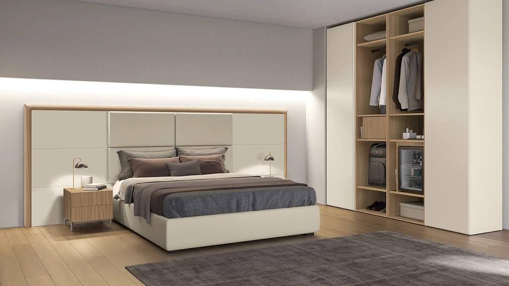 Letto in ecopelle Basic di Colombini Casa
