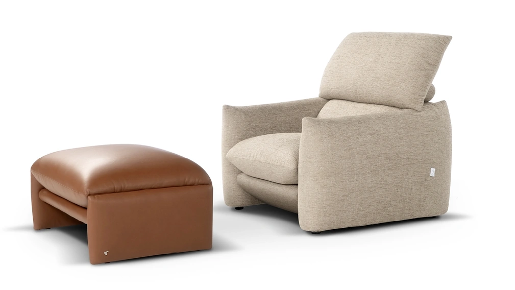 Pouf in pelle Choco Magic di Calia