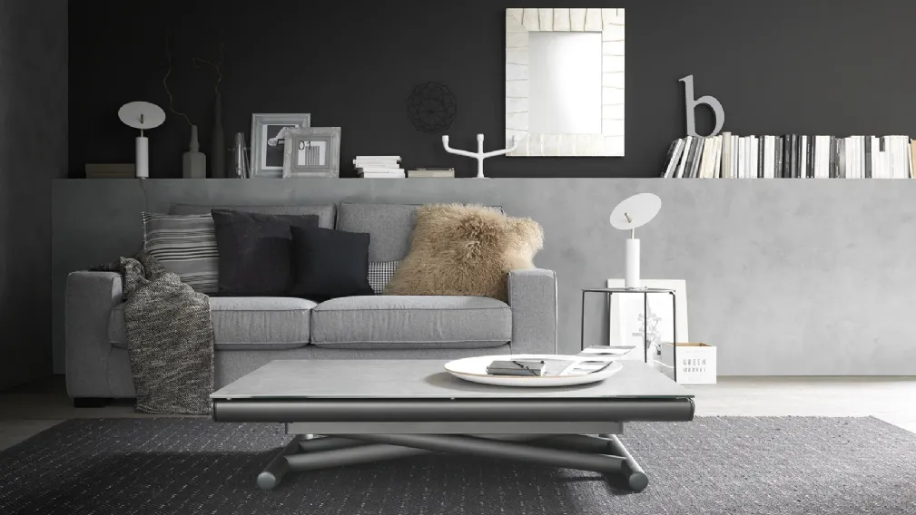 Tavolo Trasformabile Etoile con top in ceramica di Altacom