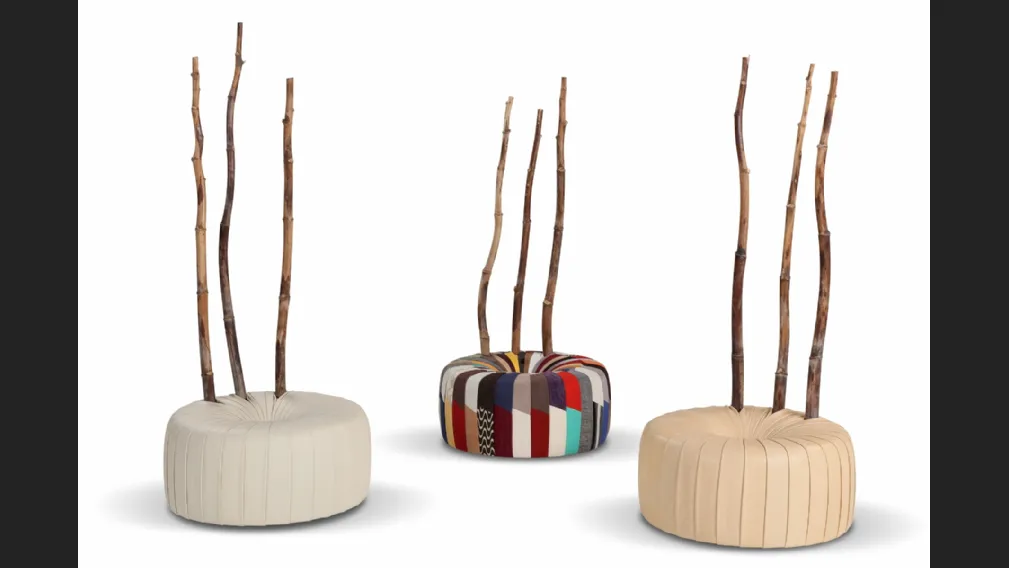 Pouf di design in pelle Ferula di Calia
