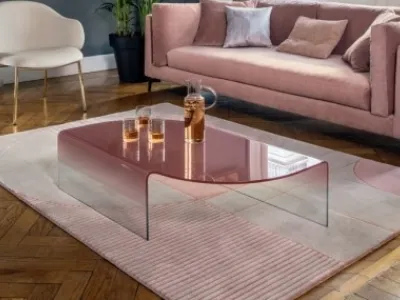 Tavolino di design in vetro Merian di Calligaris