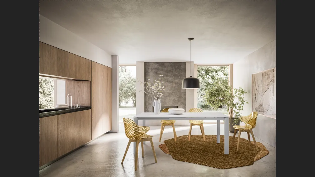 Tappeto a due colori con forma irregolare che ricorda una roccia Roche di Calligaris