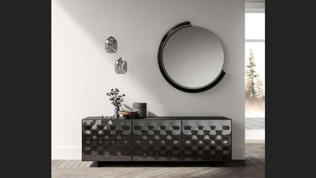 Specchio Kelly con cornice in vetro di Ozzio