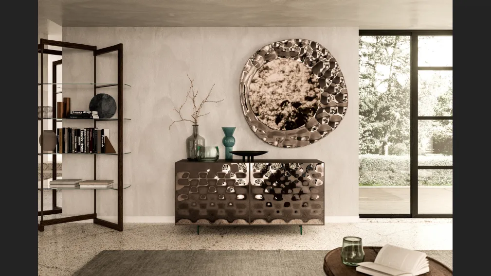 Specchio di design con cornice in vetro Sea di Ozzio