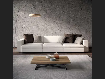 Tavolino Trasformabile Sydney in Eco Legno Vecchio Antico e metallo di Ozzio