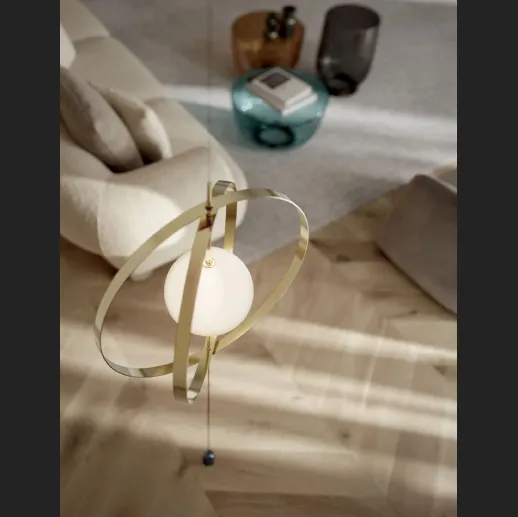 Lampada da terra Papillon Cielo-Terra in acciaio e vetro di Bontempi