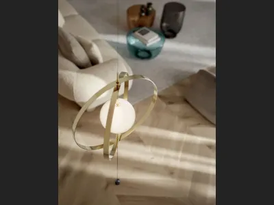 Lampada da terra Papillon Cielo-Terra in acciaio e vetro di Bontempi