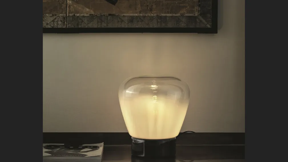 Lampada da tavolo in vetro Stone di Bontempi