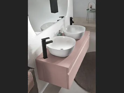 Mobile da Bagno Rio Rosa Polvere con 2 lavabi di Bluelife