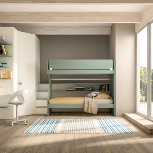 Camera con letto a castello e scrivania Room 164 di Zg Mobili