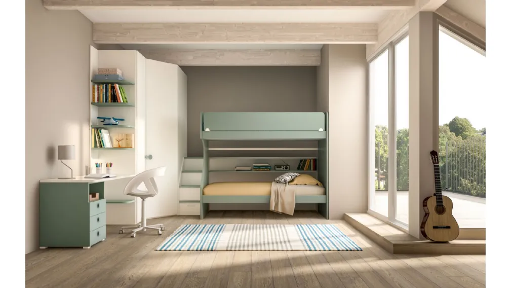 Camera con letto a castello e scrivania Room 164 di Zg Mobili