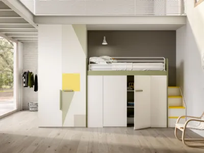 Camera per ragazzi con soppalco Room 174 di Zg Mobili