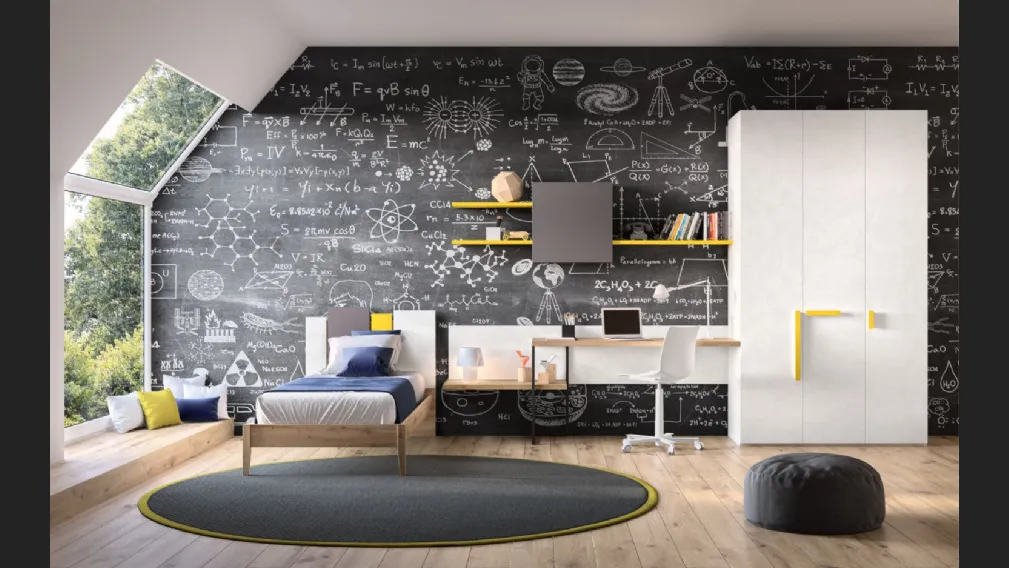 Camera componibile per teenager Room116 con scrivania di Zg Mobili