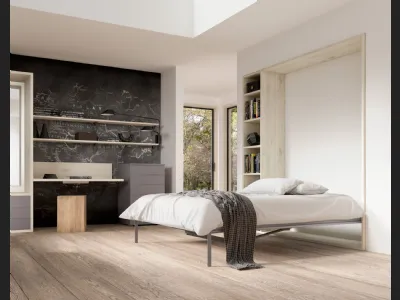 Camera salvaspazio con scrivania e letto aperto Room 150 di Zg Mobili