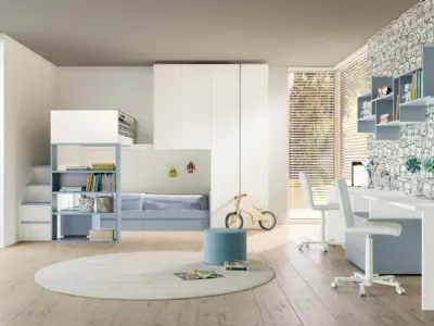 Camera per bambini con soppalco Room 166 di Zg Mobili
