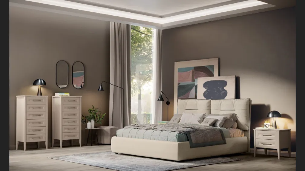 Letto Arcadia Kiss in tessuto imbottito di Colombini Casa