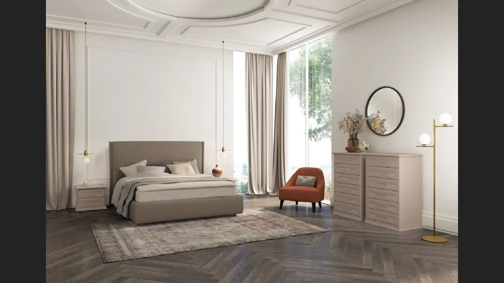 Letto in tessuto imbottito Arcadia Norma di Colombini Casa