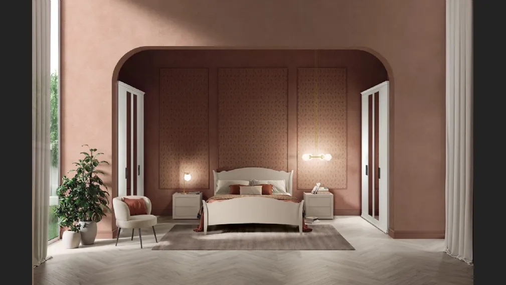 Letto con testiera sagomata Arcadia Rainbow di Colombini Casa