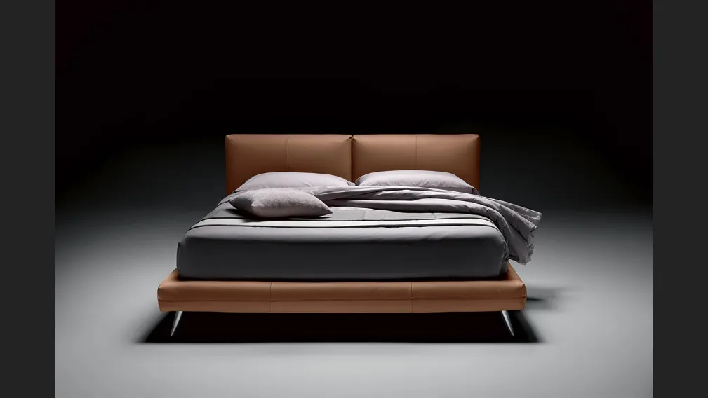 Letto in pelle con secret box Kuna Levante di Bontempi Letti Design