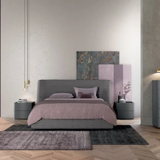 Letto matrimoniale in tessuto imbottito con box contenitore Vitalyty Lord di Colombini Casa