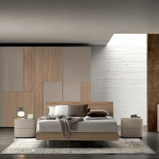 Letto matrimoniale in legno di Noce con testiera Vitalyty Miraggio di Colombini Casa