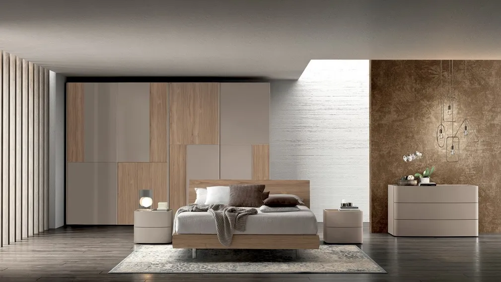 Letto matrimoniale in legno di Noce con testiera Vitalyty Miraggio di Colombini Casa