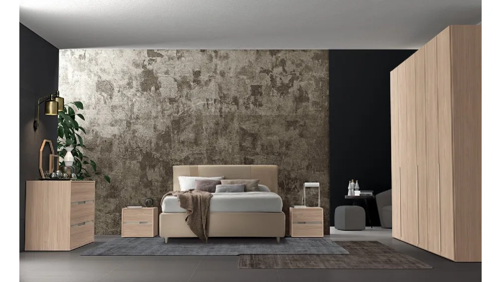 Letto in tessuto imbottitocon testiera Vitalyty Vanity di Colombini Casa