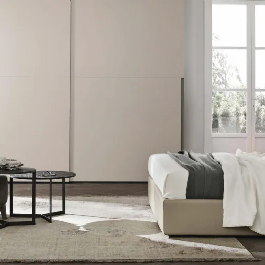 Letto Dafne in ecopelle con contenitore di Tomasella