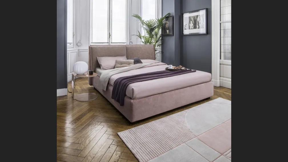 Letto con testiera e box contenitore Dolly di Calligaris