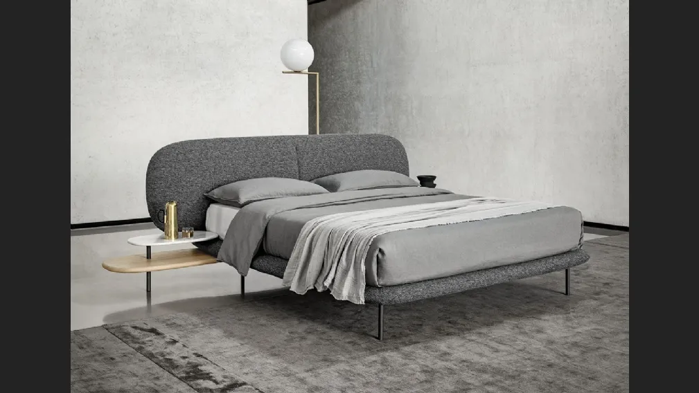 Letto con testiera in tessuto Neyo di Alf Da Frè
