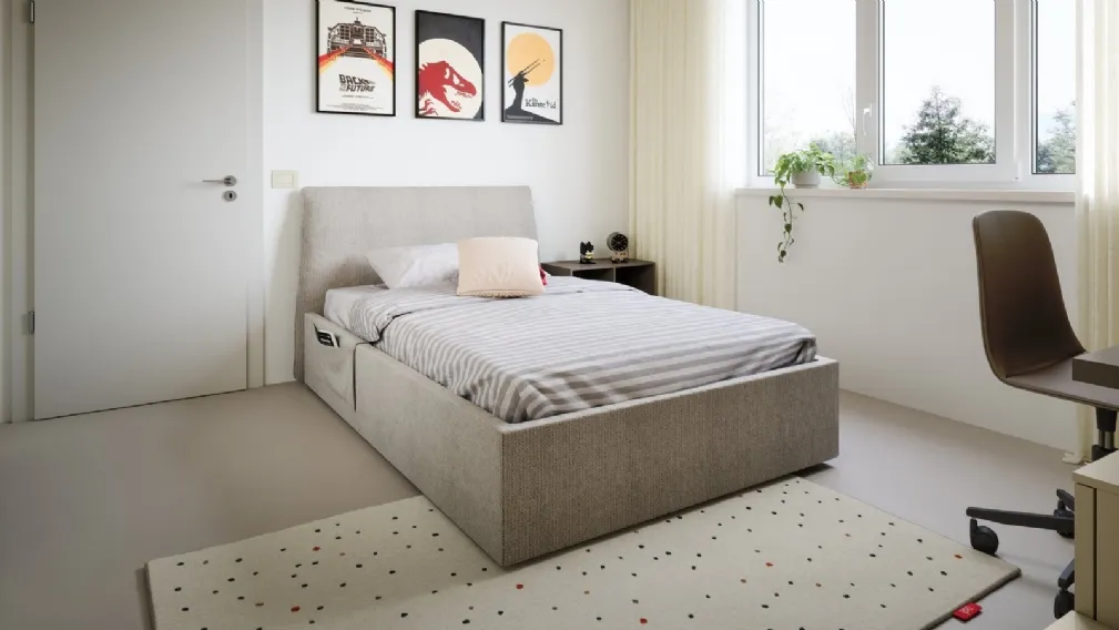 Letto singolo Flare con box contenitore di Nidi