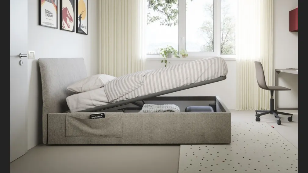 Letto singolo Flare con box contenitore di Nidi