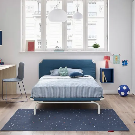 Letto singolo in tessuto con struttura in metallo Tube di Nidi