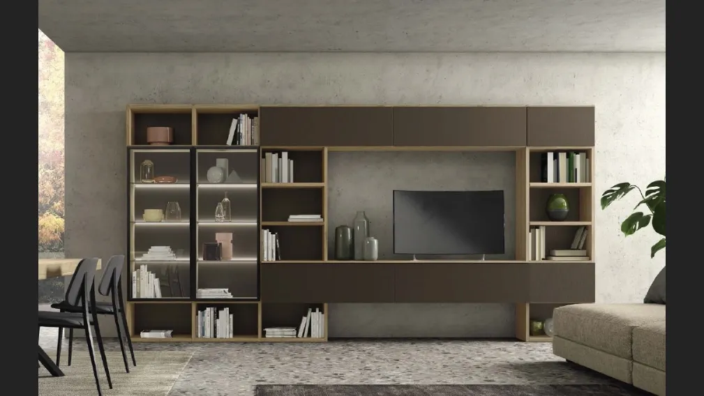 Libreria Vitalyty Luce a parete in melaminico di Colombini Casa