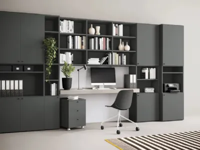 Libreria a muro Golf Infinity I106 con desk ed ante di Colombini Casa
