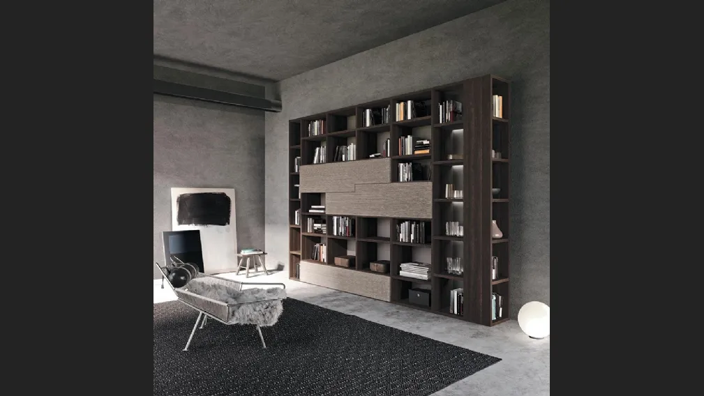 Libreria Horizon 944 in legno e laminato di Mobilgam