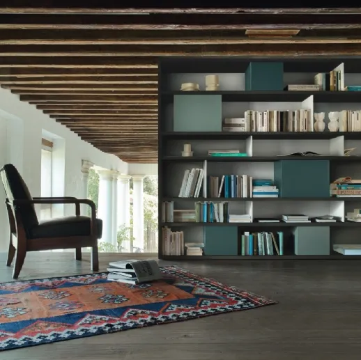 Libreria Modo M6C85 in laccato opaco di Sangiacomo
