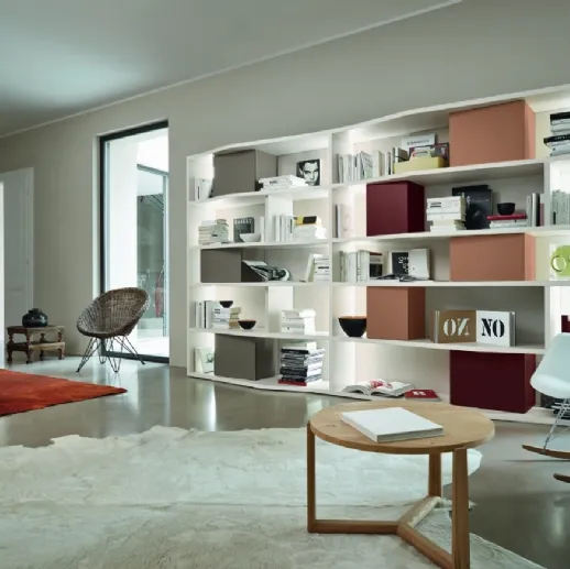 Libreria Modo M6C87 in laccato opaco di Sangiacomo