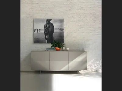Madia Amsterdam in legno laccato Sabbia di Bontempi