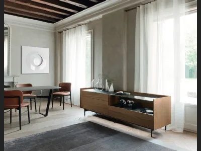 Madia Cabaret 56B in impiallacciato Noce e top in ceramica di Sangiacomo