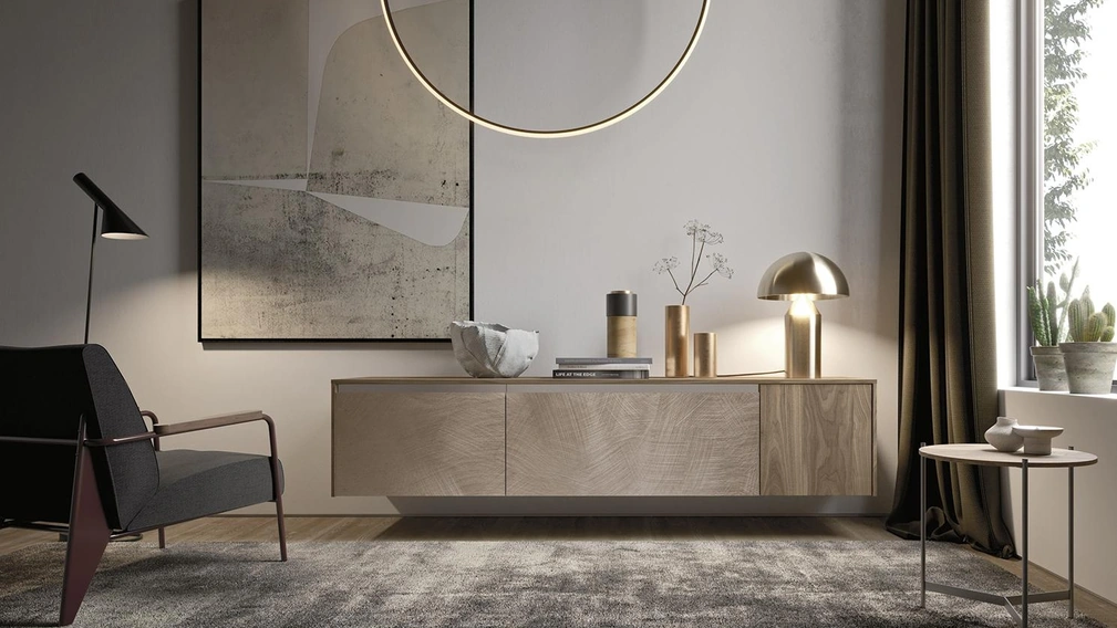 Madia Horizon Gola 953 in laccato spazzolato e Noce light di Mobilgam