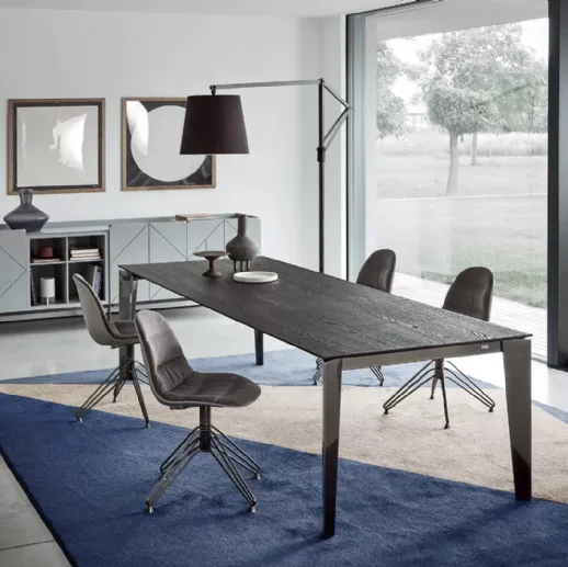 Madia Pica Legno Laccato Decorato Grigio chiaro di Bontempi