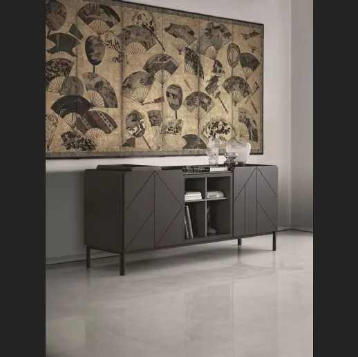 Madia Pica in Legno Laccato Decorato Moka di Bontempi