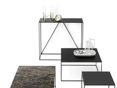 Mobile ingresso in tubo di metallo e piano in lamiera Thin di Calligaris