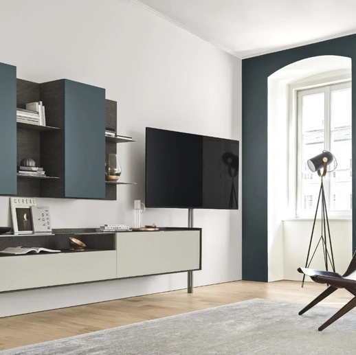 Parete Attrezzata sospesa Cabaret Glass 02 di Sangiacomo