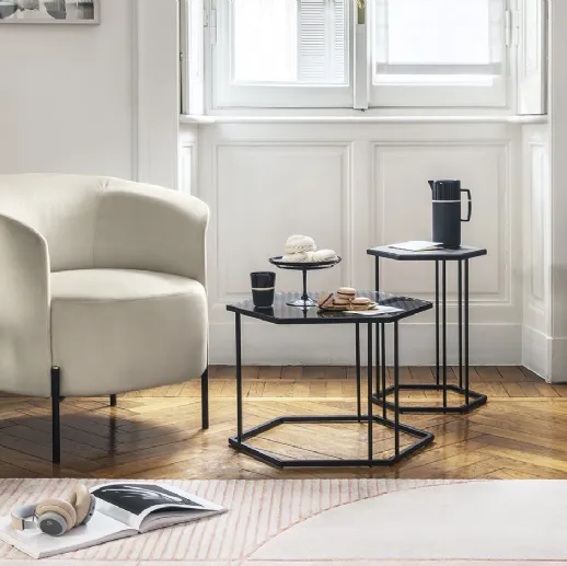 Poltroncina in tessuto con piedini in metallo Rendez-Vous di Calligaris