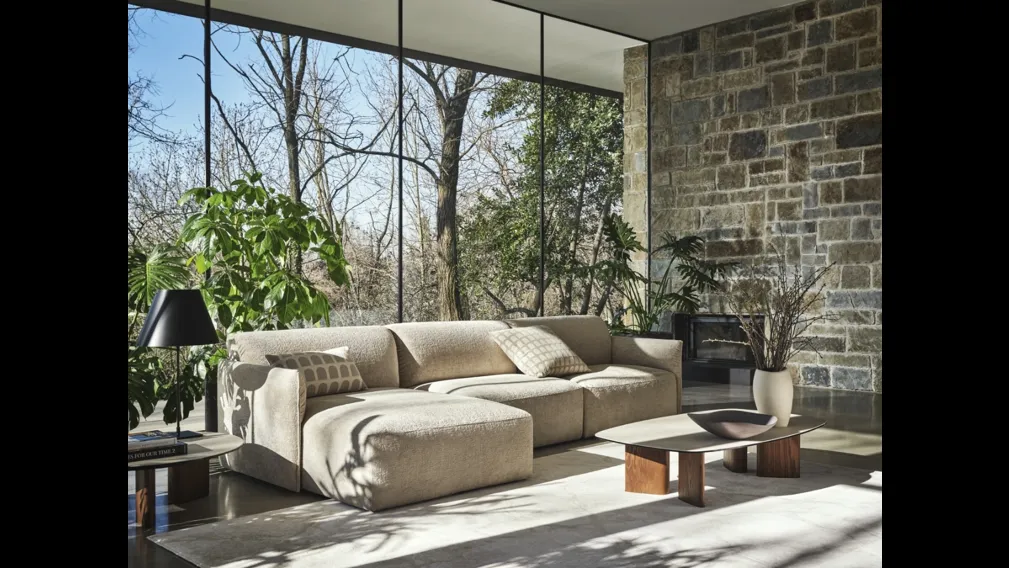Divano con penisola Axis di Calligaris