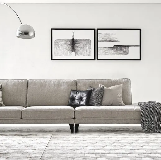 Divano accogliente rivestito in tessuto Queen di Calligaris
