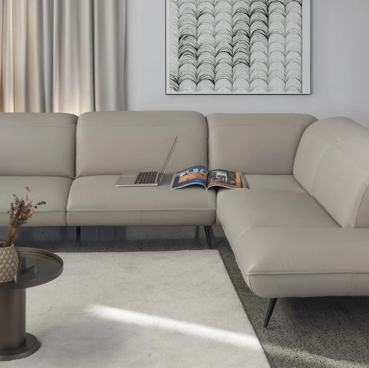 Divano angolare in pelle Mannequin di Calia