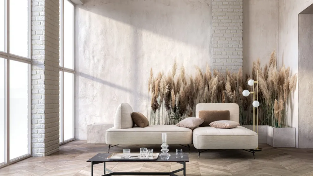 Divano in tessuto con penisola Matrix Special di Samoa